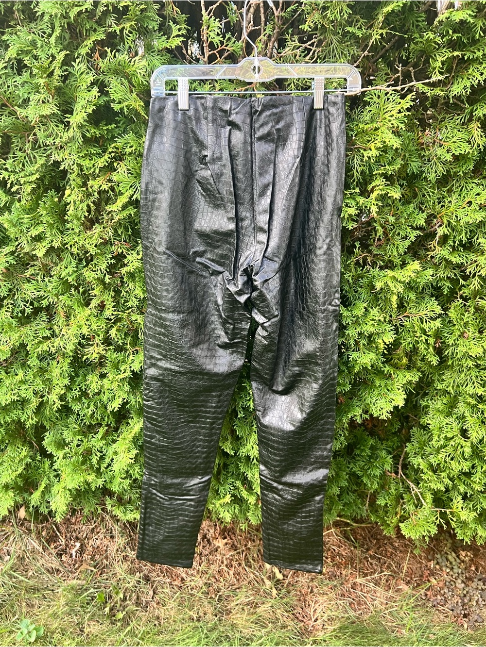 Naked Wardrobe Black Faux Croc-Texture Bottoms - Picture 5 of 5